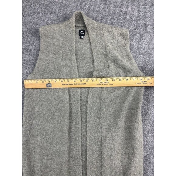 Echo New York Cardigan Sweater Women's S/M Gray Wool Blend Pockets Long Duster - Picture 3 of 6